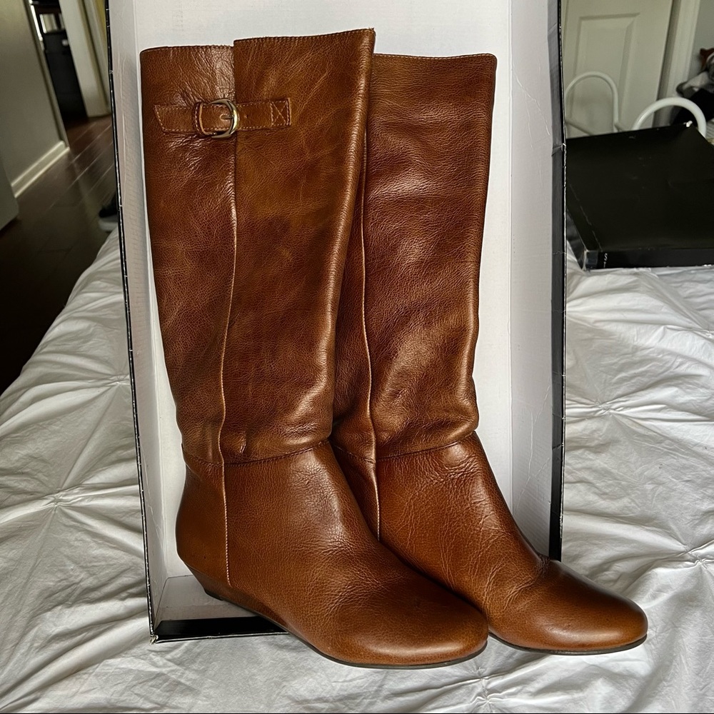 Steve Madden Intyce Cognac Leather Boots